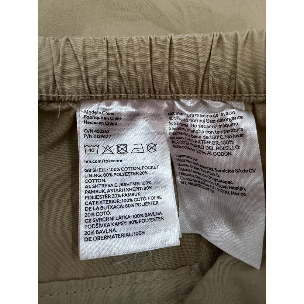 H&M Pants Womens XS Tan Parachute Streetwear Y2K Baggy Gorpcore Cargo Utility - Picture 12 of 13